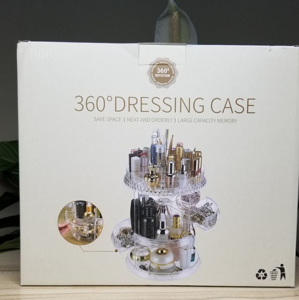 Rotating makeup organizer